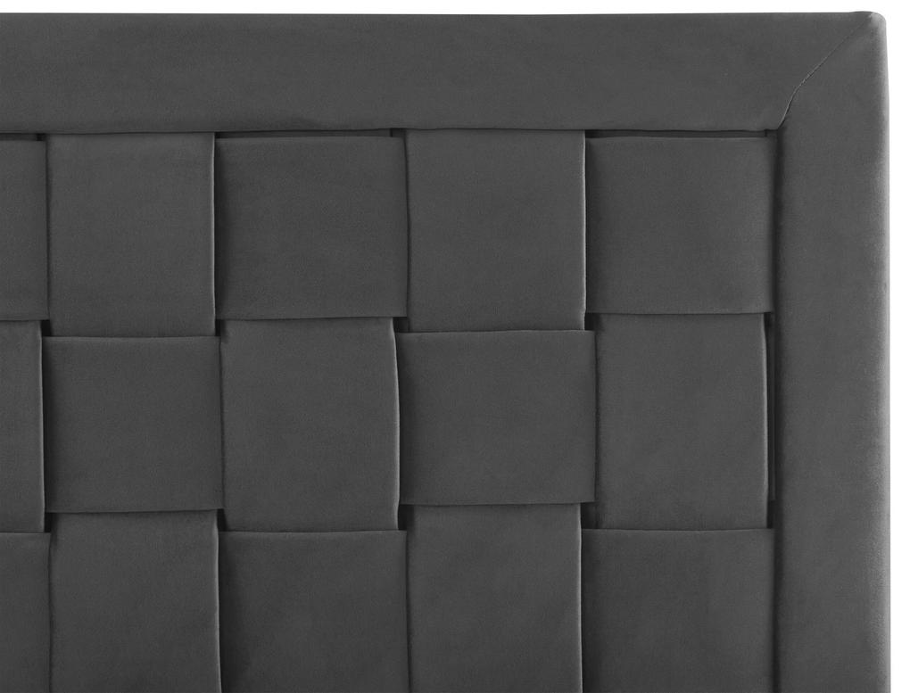 Zamatová posteľ 180 x 200 cm čierna LIMOUX Beliani
