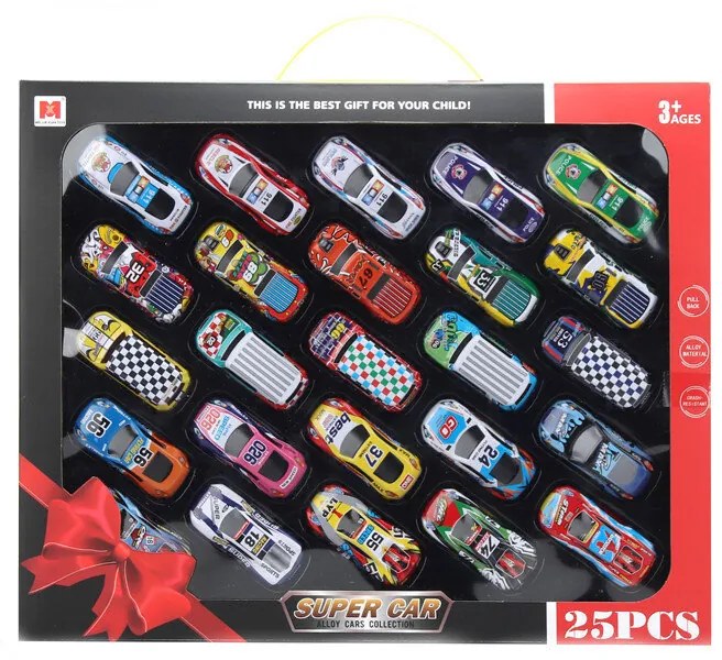 LEAN TOYS Sada farebných vozidiel s pohonom - 25 kusov