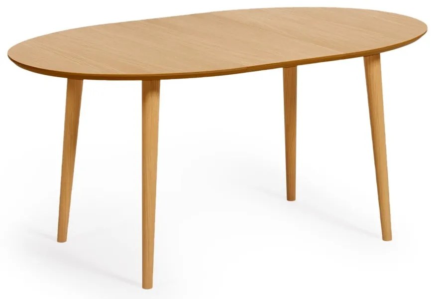 Rozkladací jedálenský stôl v dekore duba v prírodnej farbe 90x120 cm Oqui – Kave Home