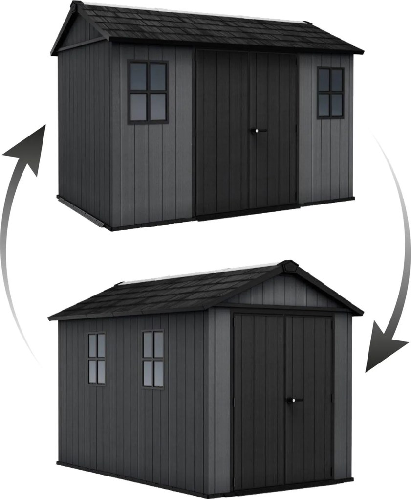 Záhradný domček Keter Newton Plus wide 11x7,5 šedý, s podlahou