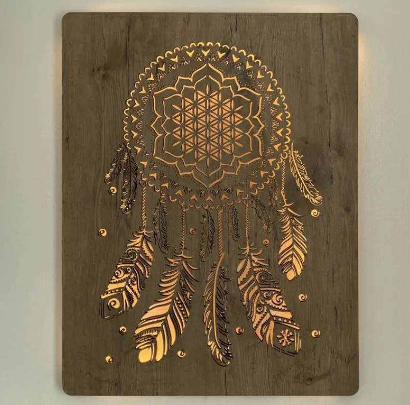 Svietiaci obraz Lapač zlých snov na batériu