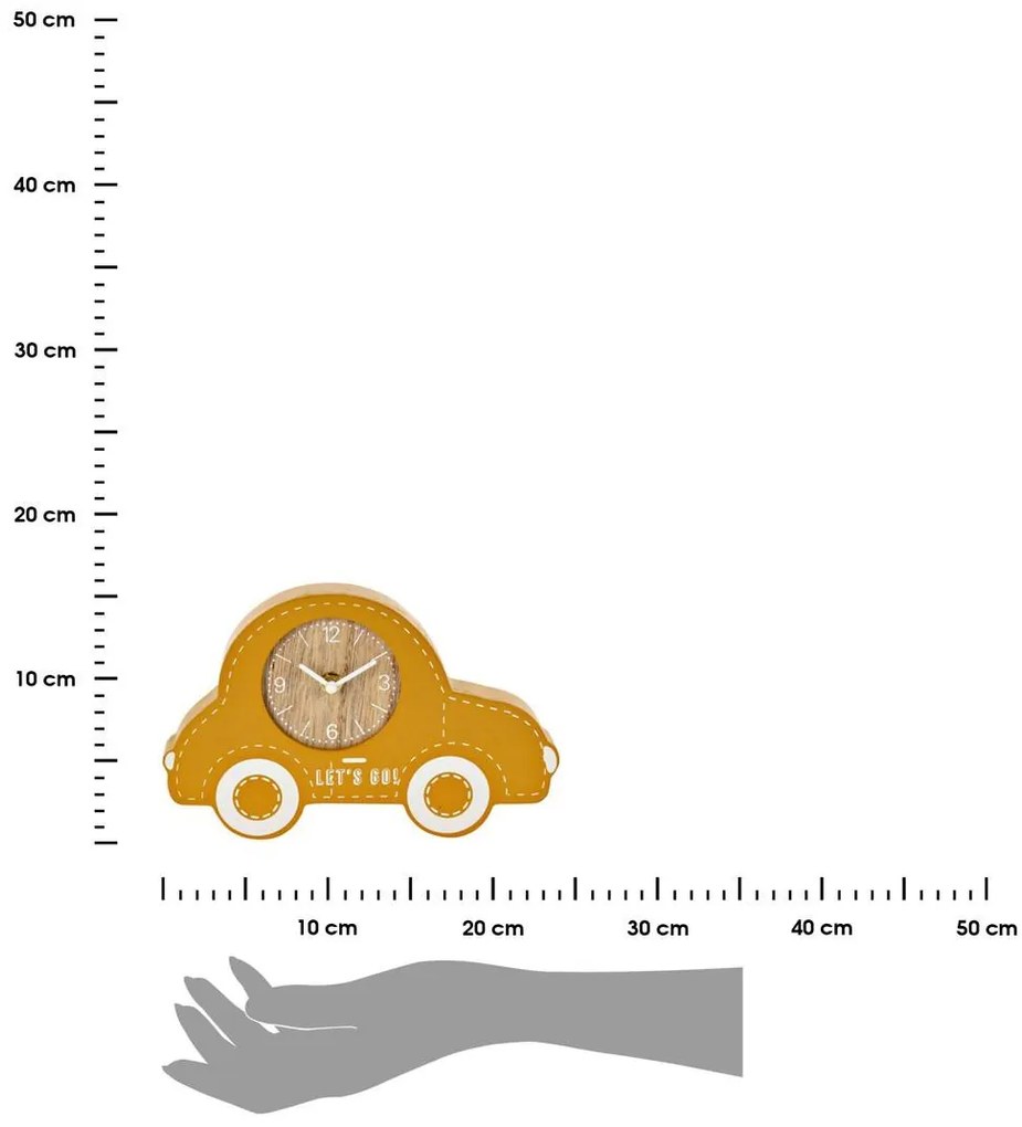 Detské stolné hodiny Car, žltá