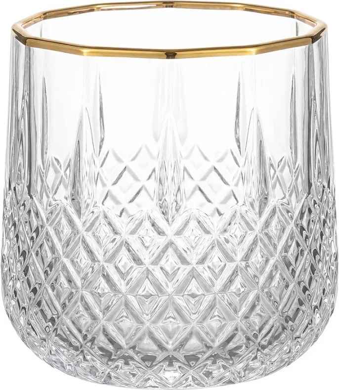 Elegantný pohár na vodu so zlatým okrajom - Ø 8*9 cm / 250 ml