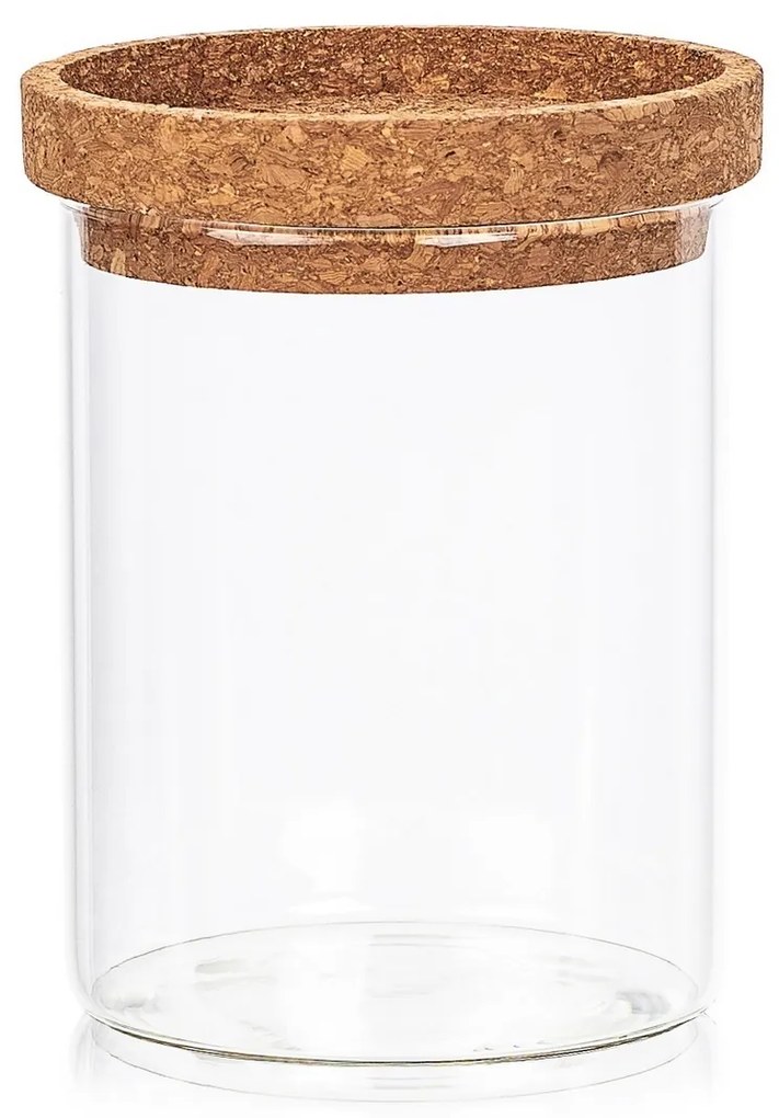 4Home Sklenená dóza na potraviny s vekom Cork, 650 ml, 650 ml