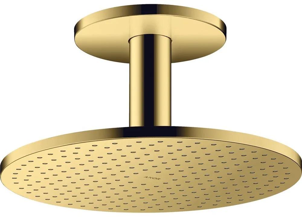 AXOR ShowerSolutions horná sprcha 1jet, priemer 300 mm, s prívodom zo stropu 100 mm, leštený vzhľad zlata, 35301990