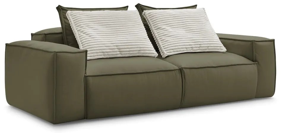 Zelená pohovka z imitácie kože 260 cm Boheme – Bobochic Paris