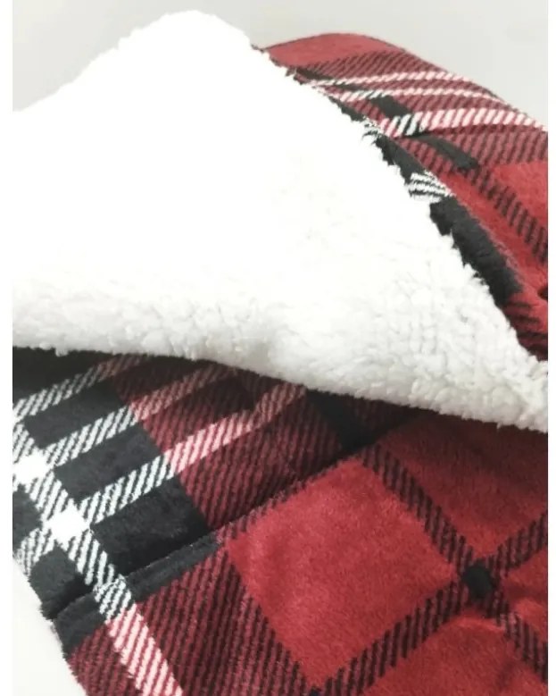 Deka luxury Extra warm baranková z mikroplyšu Káro červená 150x200cm TiaHome