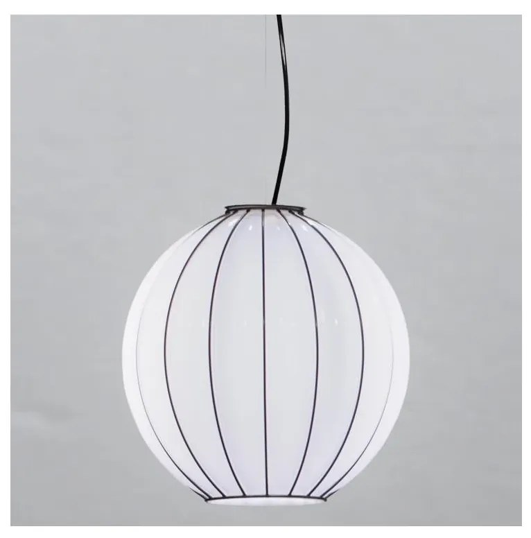 SIRU SIRU - Luster na lanku SFERA 1xE27/60W/230V pr. 32 cm čierna/biela benátske sklo SU0024