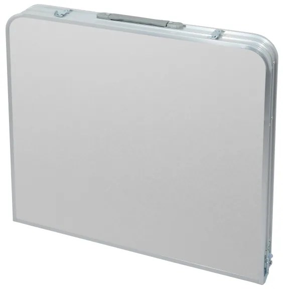 Skladací kempingový stôl + 4x stolička biela/chróm