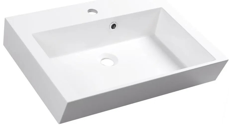 Sapho - Umývadlo na dosku ORINOKO 60x45 cm mramor/biele