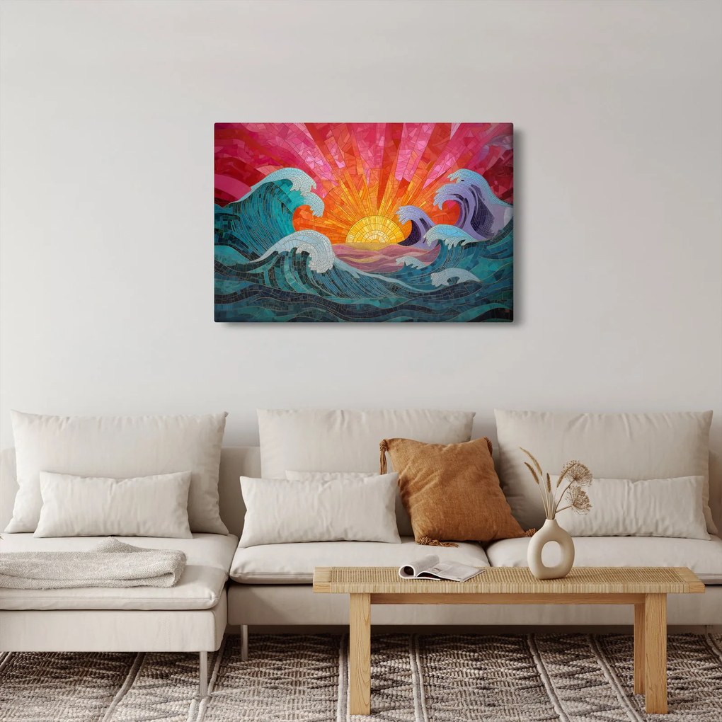 Obraz - Mozaika vĺn (90x60 cm)