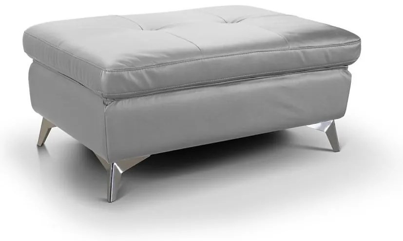 Kožený taburet SALERNO II 66x100 cm sivý