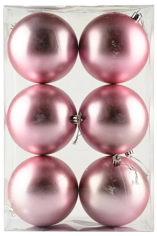 DECOLED Plastové koule, prům. 10 cm, jemně růžová, 6 x matná