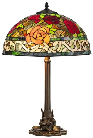 Tiffany štýl lampa Classic vitráž ROSA 501 sklíčok 61*Ø40 2*E27