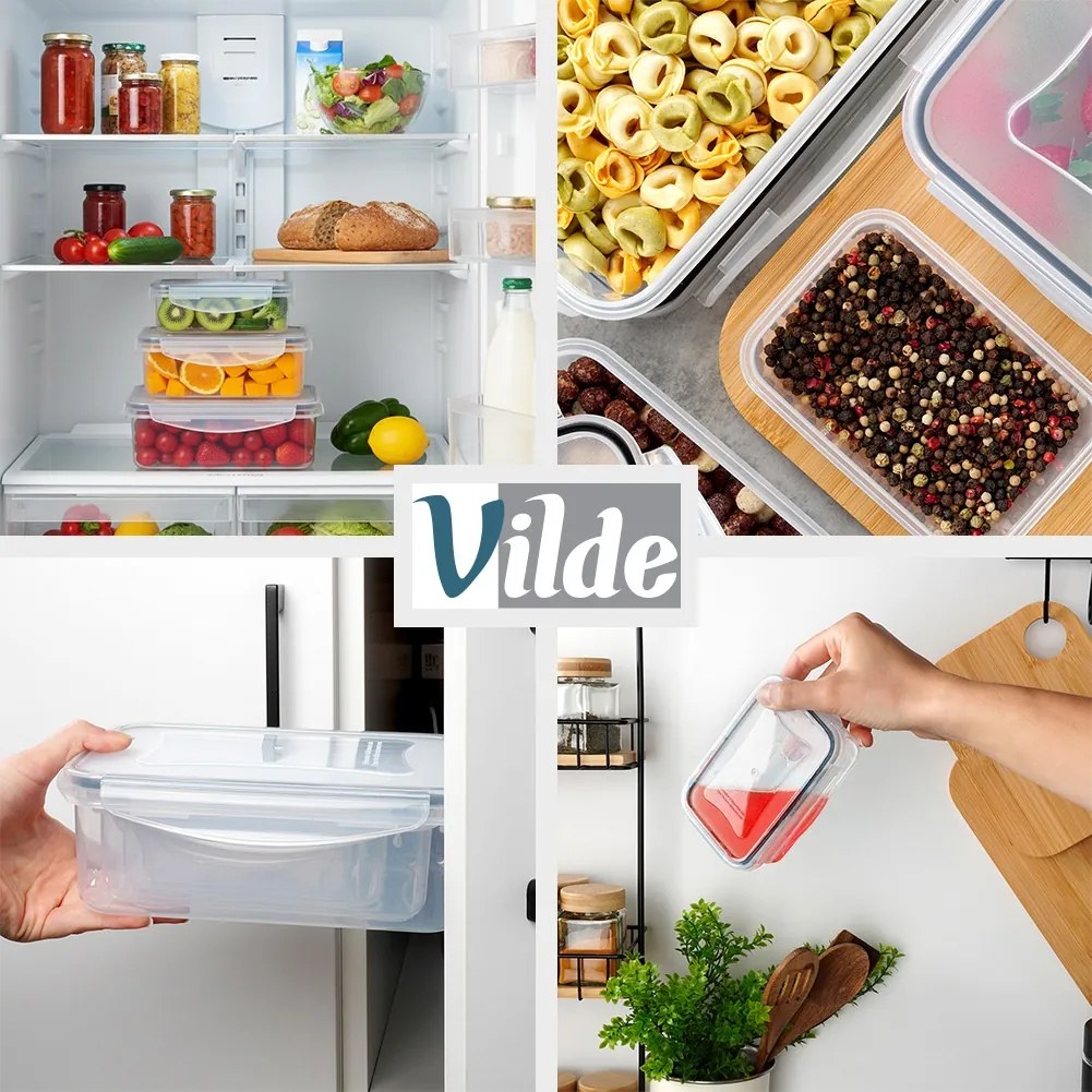 VILDE Sada 4 kuchyňských těsnících dóz, krabičky na jídlo LOCK&LOCK