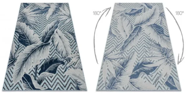 Koberec štrukturálny BOTANIC 65242 Perie, zygzak - morsky modrý