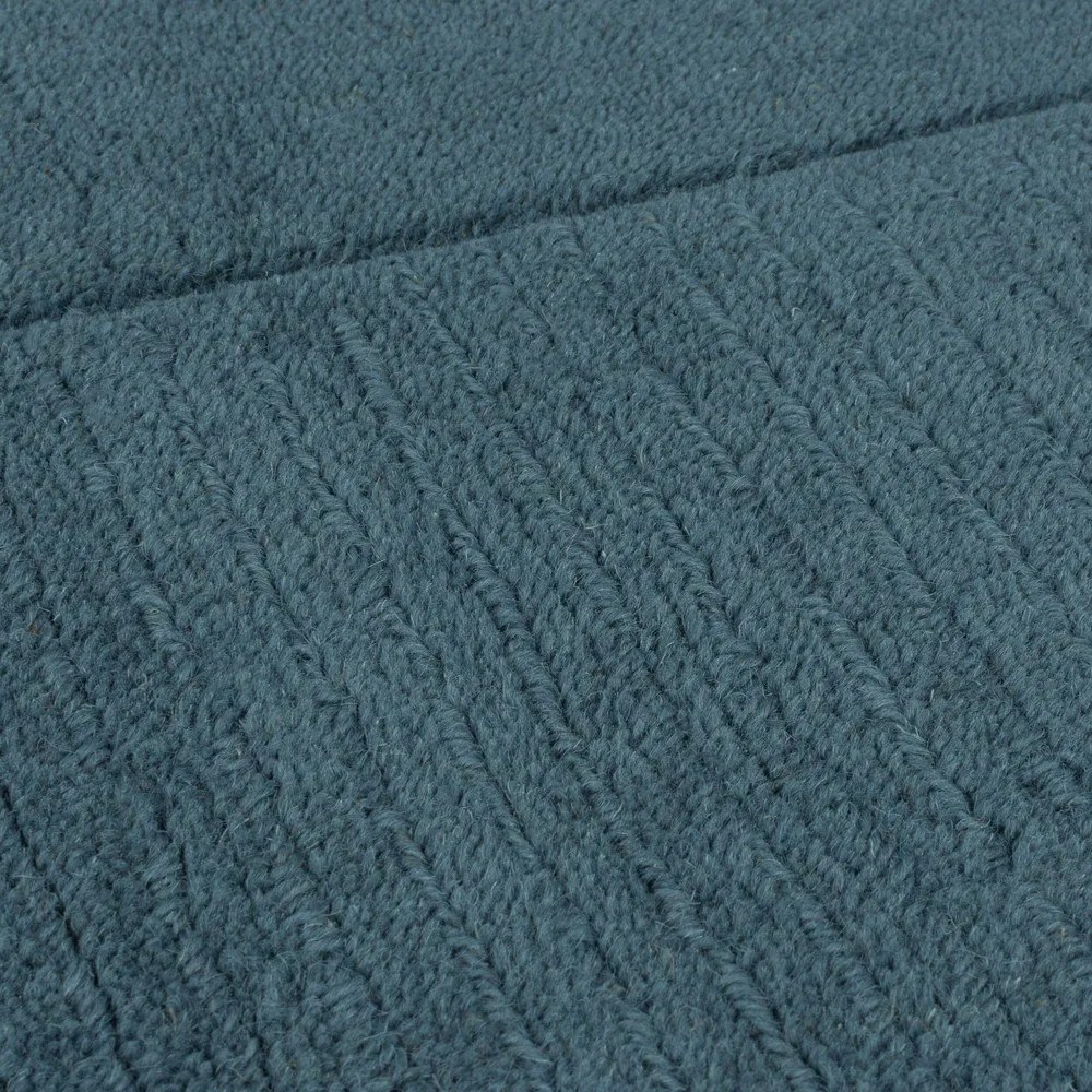 Modrý ručne tkaný vlnený koberec 160x230 cm Textured Wool Border – Flair Rugs