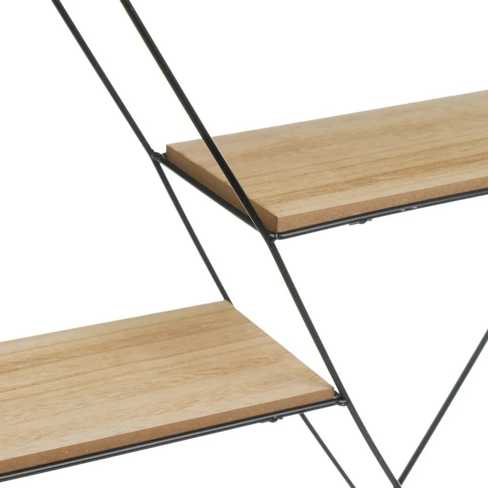 Poschodová polica v čierno-prírodnej farbe 50 cm – Casa Selección