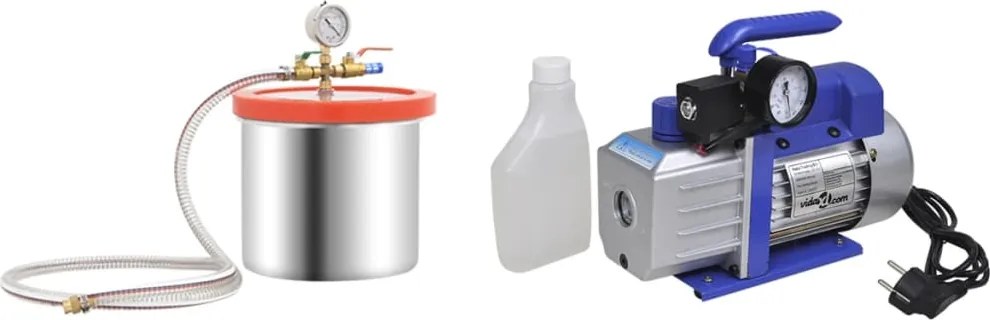 vidaXL Vákuová komora s jednostupňovým čerpadlom 7,4 l