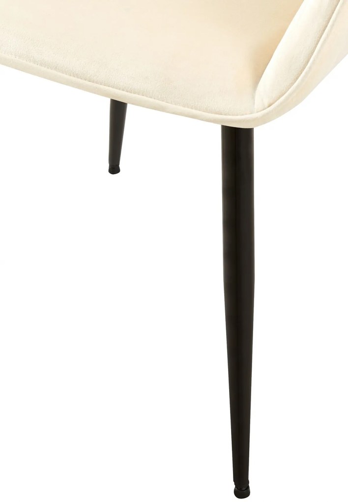 Jedálenská stolička Vessa - zamat - krémová