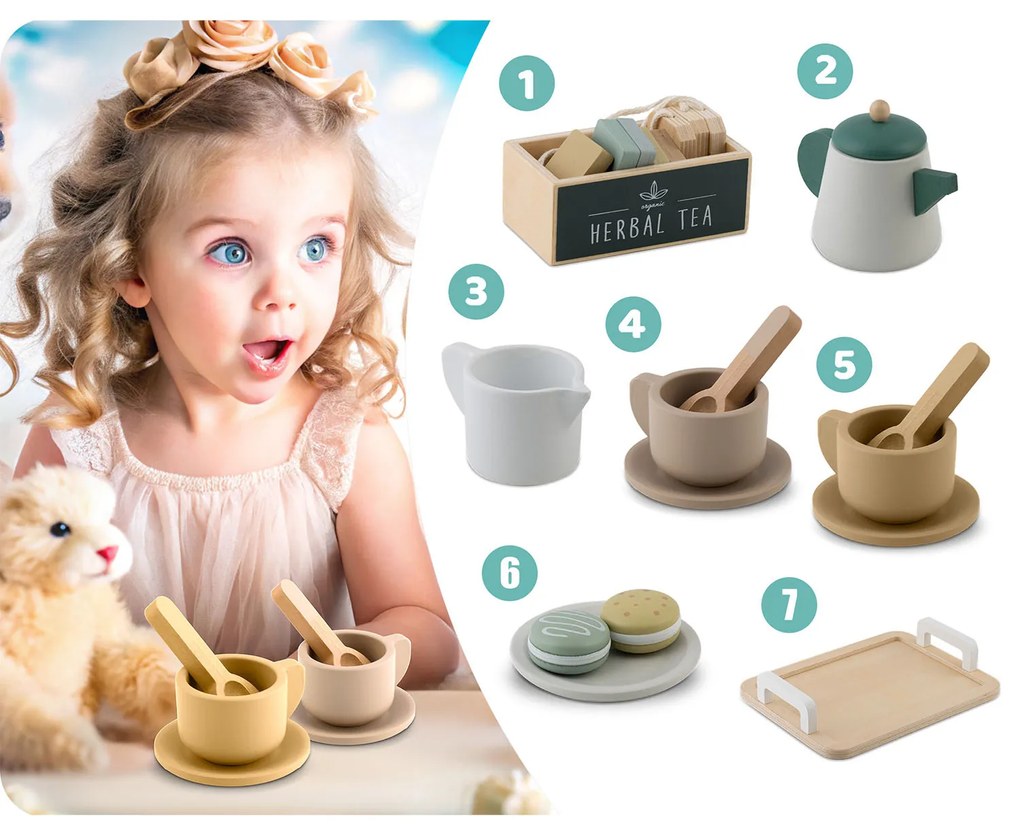 Drevená čajová súprava Nukido NK-864