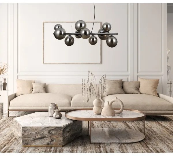 ITALUX PND-406007-10A-BCR - Luster na lanku CANELLO 10xG9/5W/230V čierna