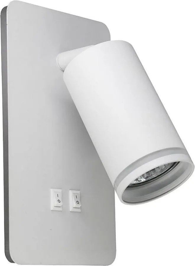 LED Nástenné bodové svietidlo PARIS 1xGU10/10W/230V + LED/6W/230V biela