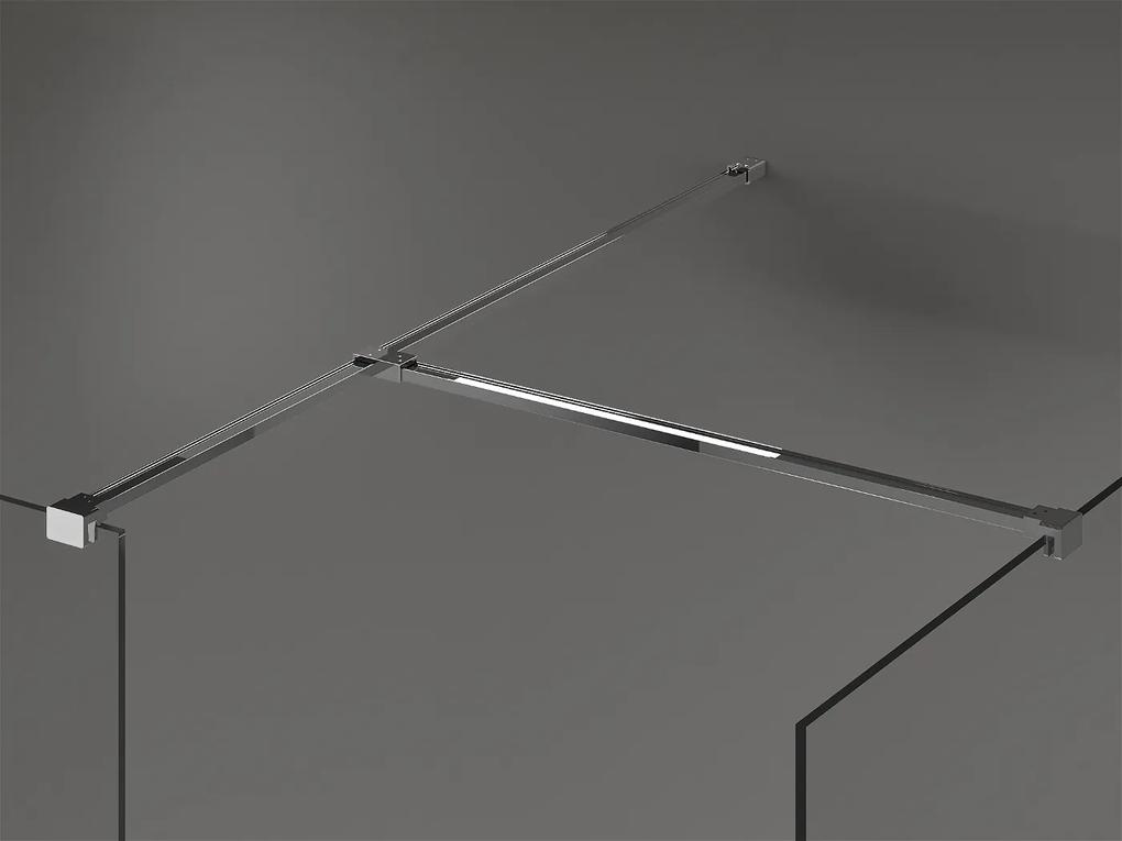 Mexen Kioto, sprchový kút typ Walk-In 90 x 80 cm, 8mm sklo-čierny vzor, chrómový profil, 800-090-202-01-70-080