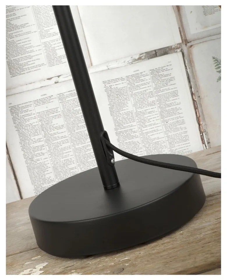 Čierna stojacia lampa s kovovým tienidlom (výška 152 cm) Seattle – it's about RoMi