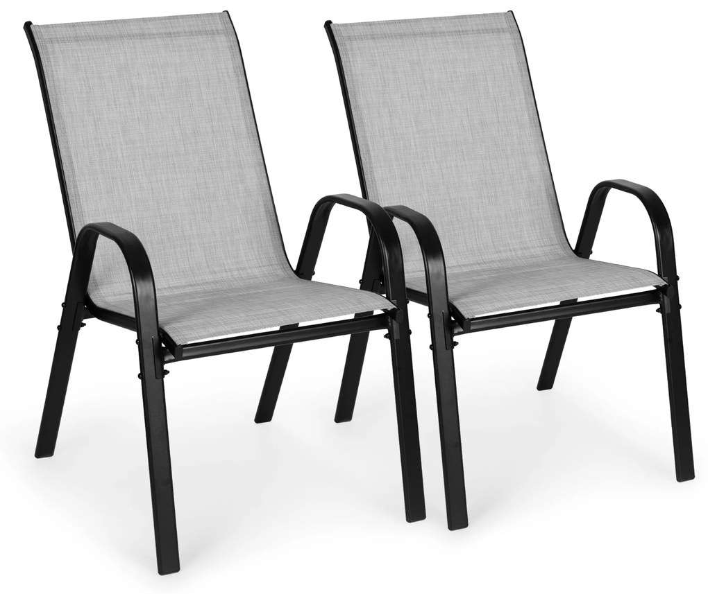 MultiGarden Sada záhradných stoličiek na terasu, 2 kusy - svetlosivá MultiGarden