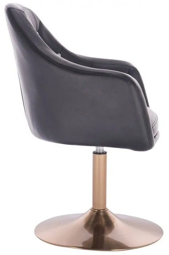 LuxuryForm DESIGN Kreslo ROMA na zlatom tanieri - čierne