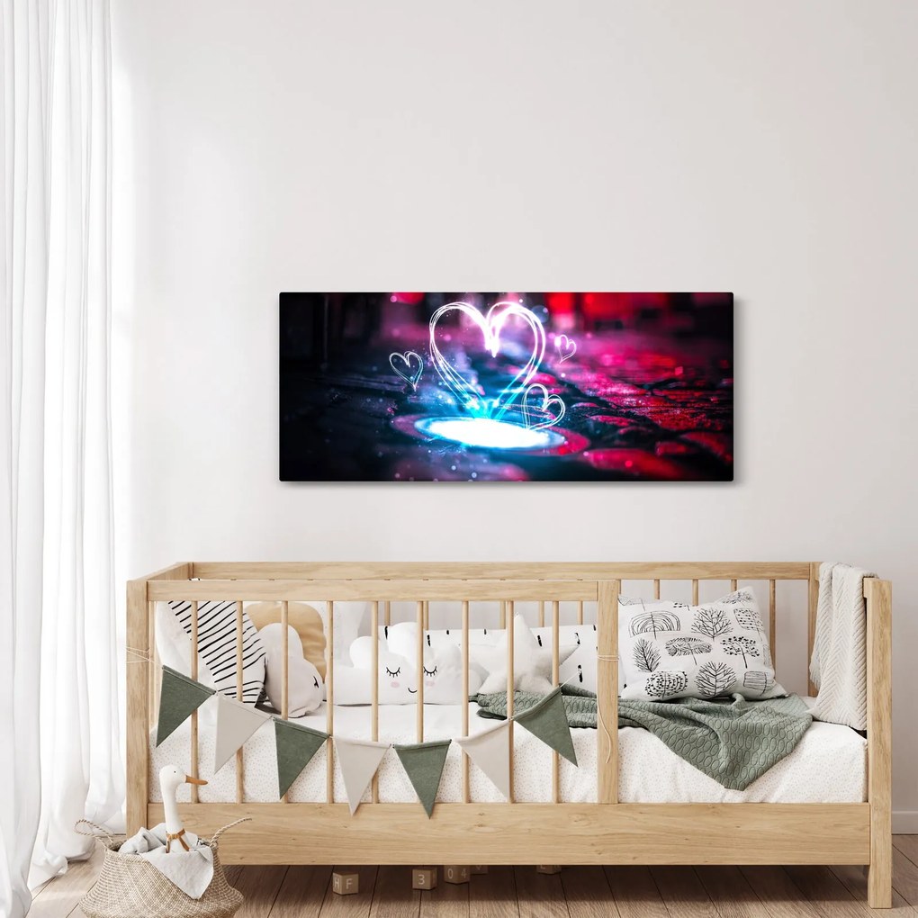Obraz svetelného srdca (120x50 cm)