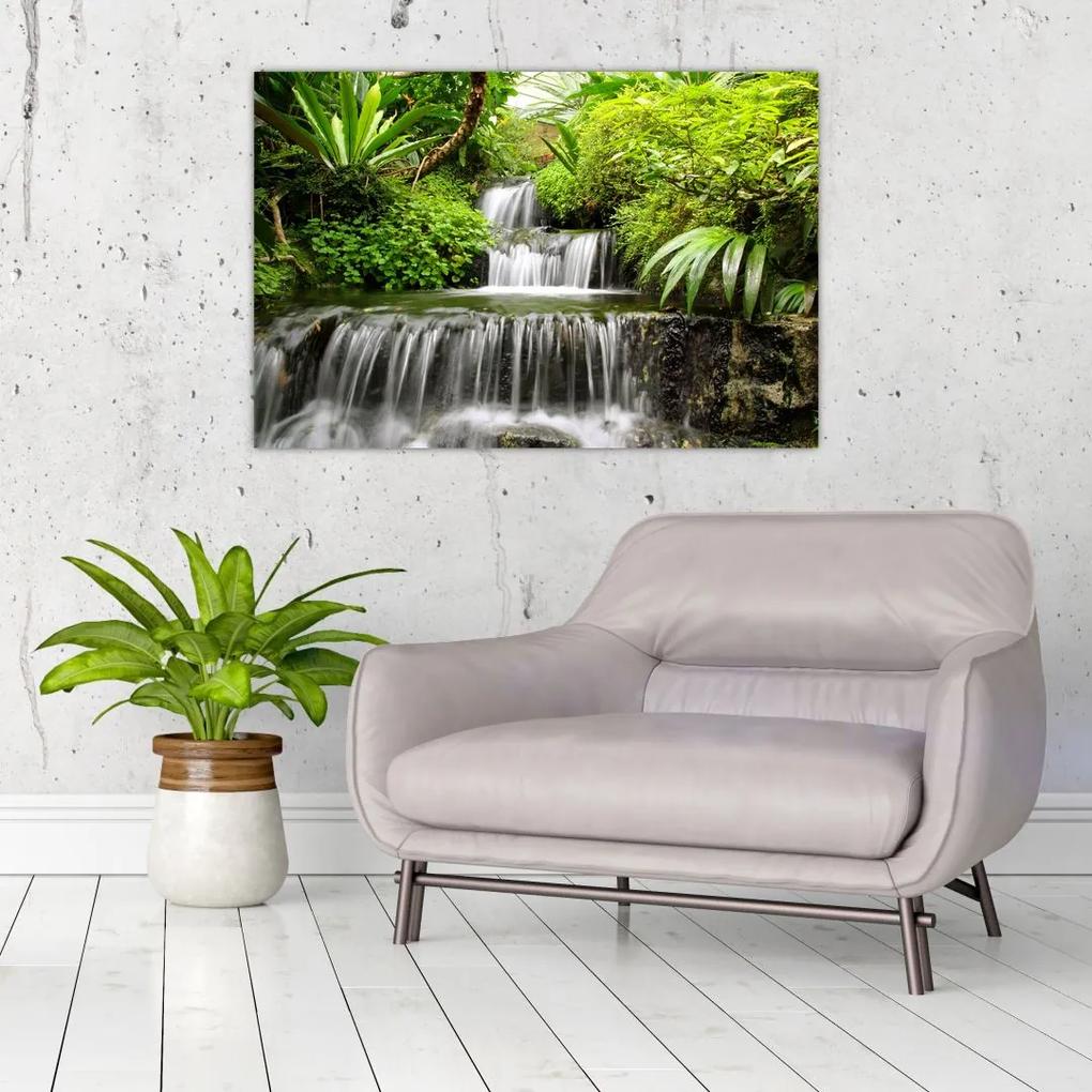 Obraz - Vodopád v dažďovom lese (90x60 cm)