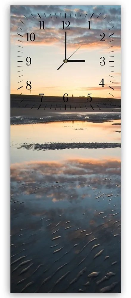 Gario Hodiny na stenu Zaplavená pláž Rozmery: 30 x 90 cm