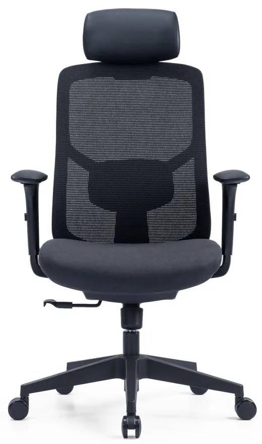 Kancelárska ergonomická stolička PYLON — látka, čierna / viac farieb Modrá S podhlavníkom