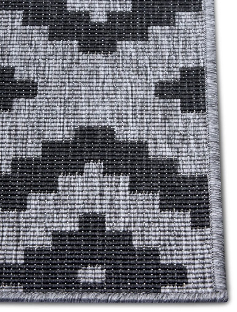 NORTHRUGS - Hanse Home koberce Kusový koberec Twin-Wendeteppiche 105461 Night Silver – na von aj na doma - 120x170 cm