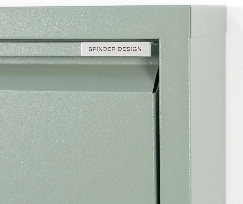 Sivozelená kovová výklopná skrinka na topánky 75x37,5x12,5 cm Billy – Spinder Design