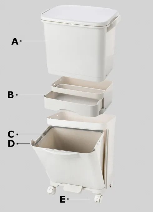 Odpadkový kôš NARDAN 42 l biely