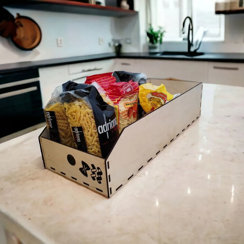 Úložný box, drevený 20x50x12cm - do špajzy aj do skrine VASKY20