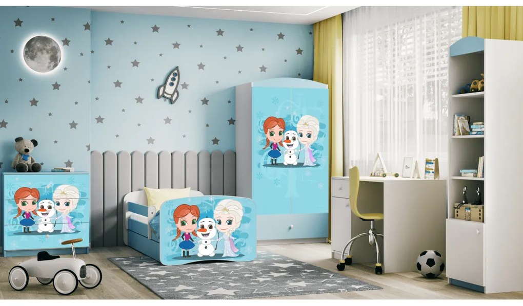 Detská posteľ Babydreams Snehové princezné modrá