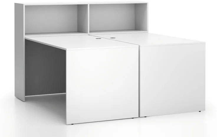 PLAN Kancelárska zostava double SEGMENT, biela / biela