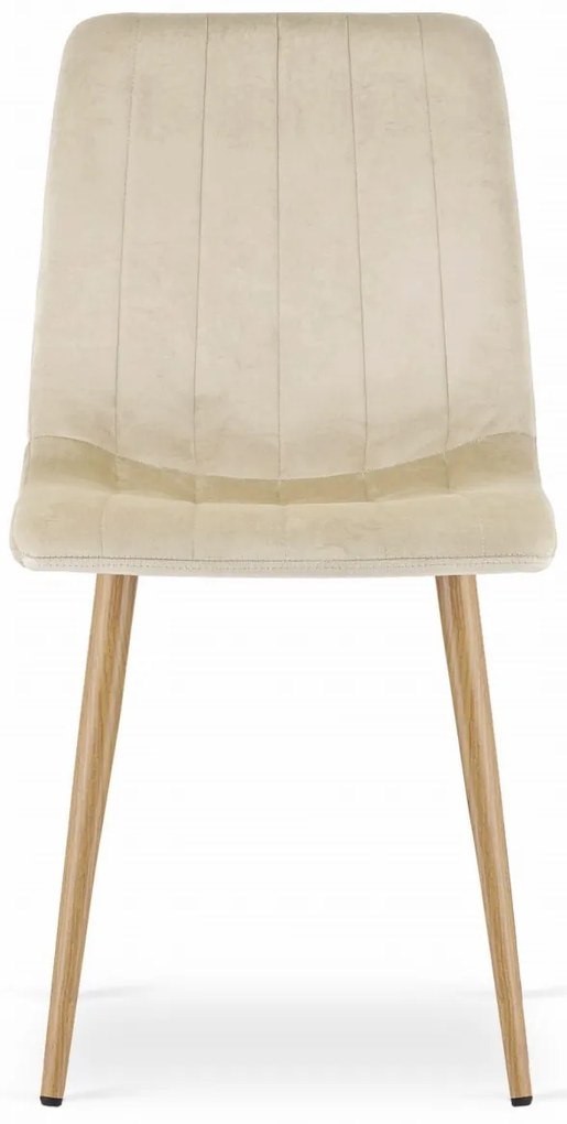 AKCIA Krémová zamatová stolička LAVA II. akosť