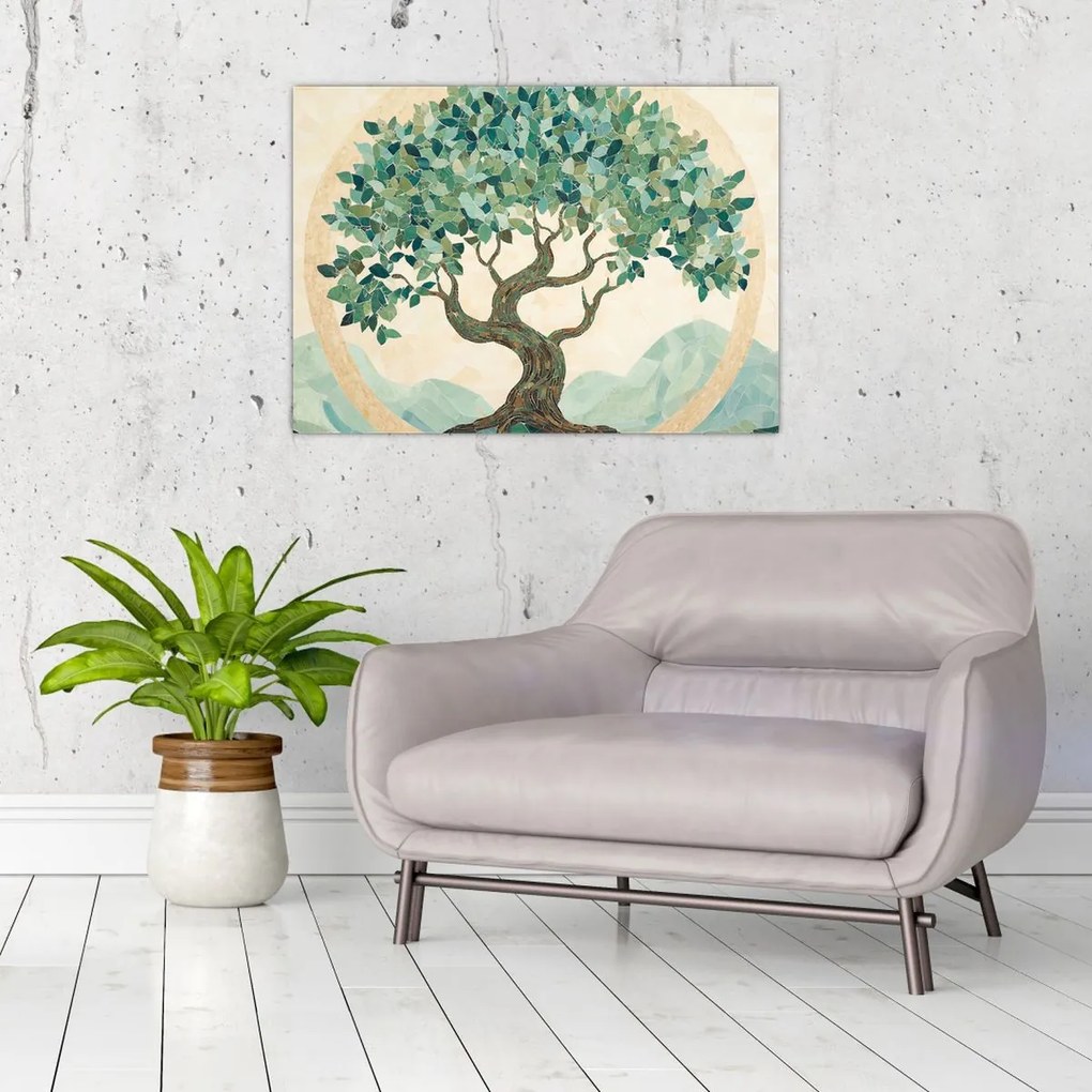 Obraz – Elegantná mozaika so stromom (70x50 cm)