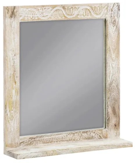 furniture-nabytek.cz - Masívne kúpeľňové zrkadlo Bitna z mangového dreva, lakované, prírodné – 65×15×70 cm