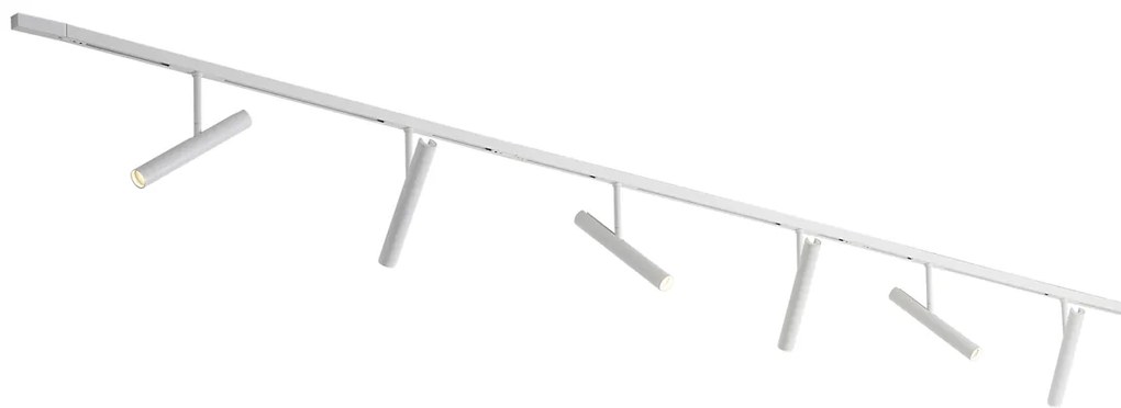 Moderný koľajnicový systém biely so 6 bodovými svetlami biely 1-fázový - Slimline Avery