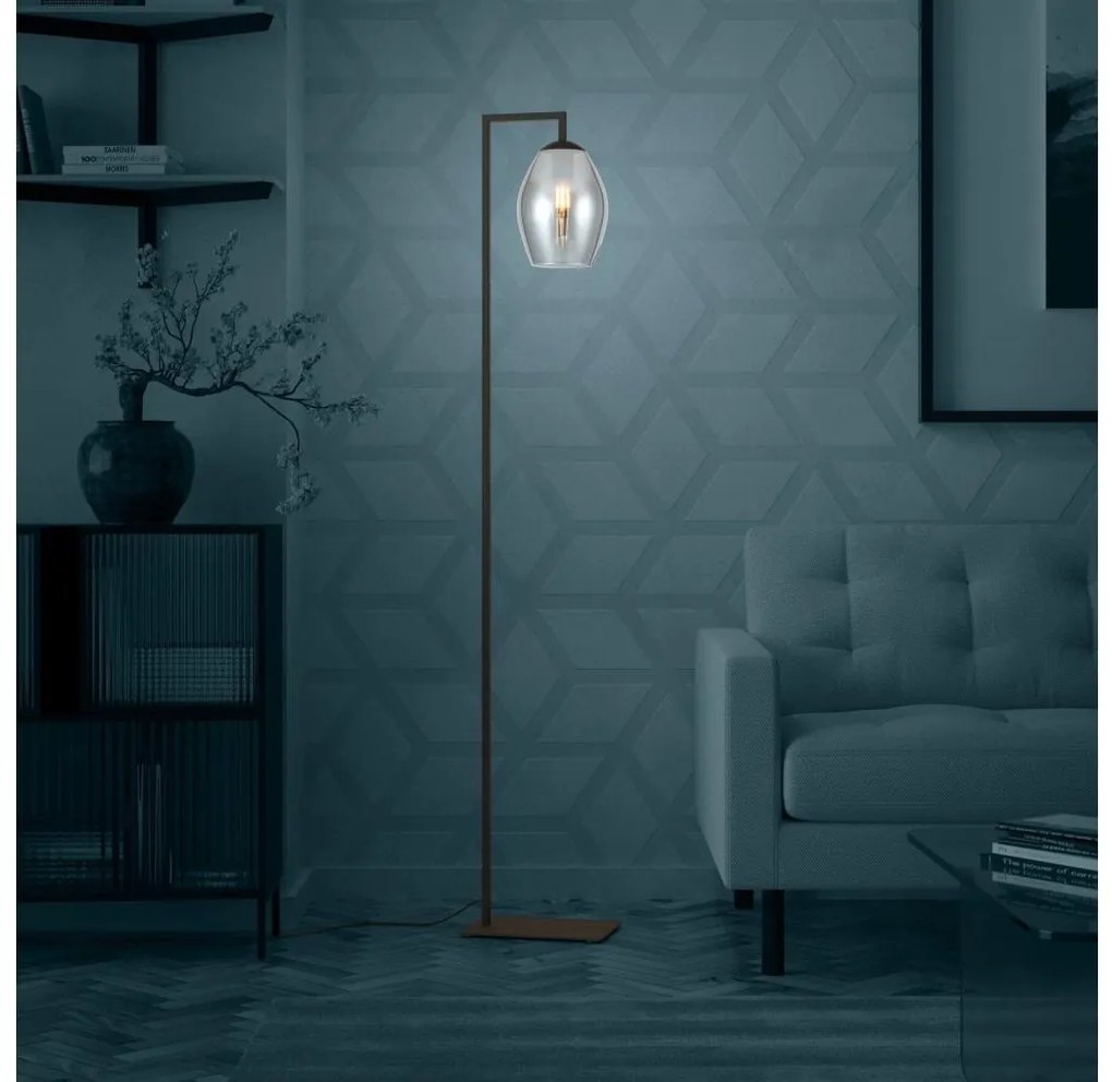 Eglo 390256 - Stojacia lampa ESTANYS 1xE27/40W/230V dymová