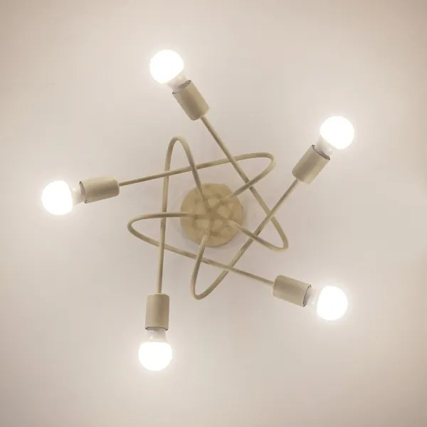 Prisadený luster OXFORD 5xE27/15W/230V krémový