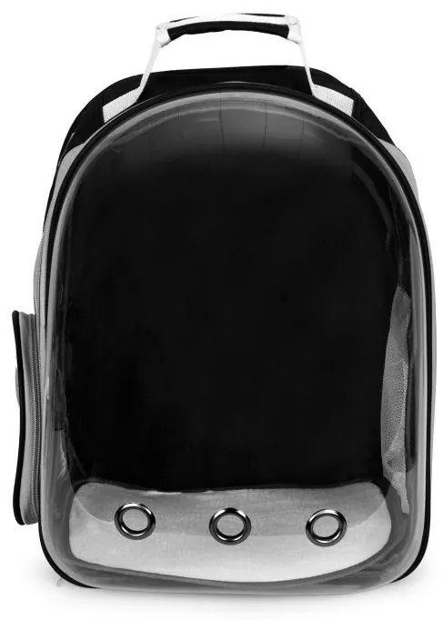Transportný batoh so sklom pre mačku alebo psa - čierny
