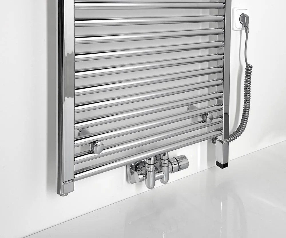 Aqualine Sapho, ALYA vykurovacie teleso rovné 450x800 mm, stredové pripojenie, chróm, 1145-01