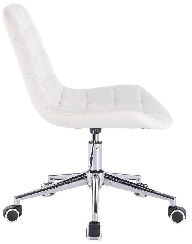 LuxuryForm DESIGN Stolička PARIS na striebornej podstave s kolieskami - biela